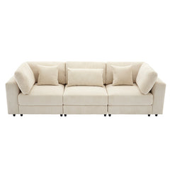 Bellemave® 105" 3 Seater Sofa with Removable Back Cushions and 5 Pillows