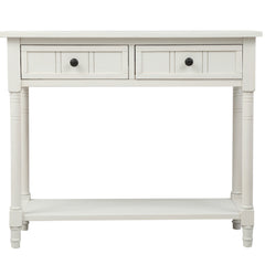 Bellemave® Traditional Design Console Table with Two Drawers and Bottom Shelf