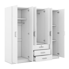 Bellemave® 6-Doors Wooden Wardrobe Storage with Big Drawers