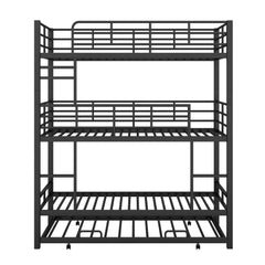 Bellemave® Twin Size Metal Triple Bunk Bed with Trundle Bed