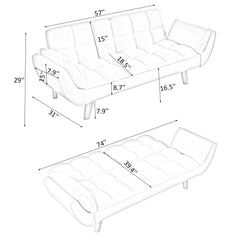 Bellemave® 57" Soft Sofa with Two Armrests and Throw Pillow