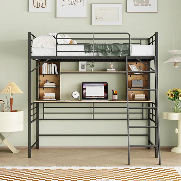 Bellemave® Loft Bed with Desk, Shelf and Ladder Bellemave®