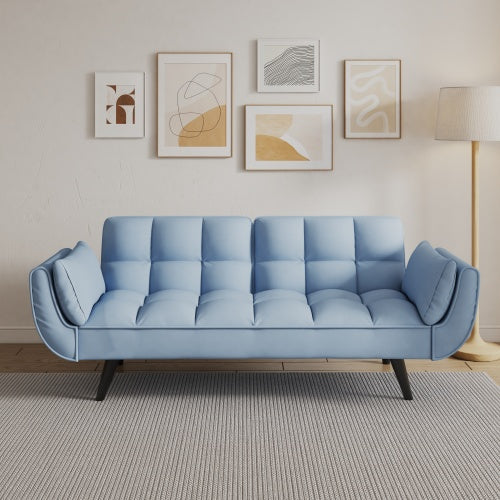 Bellemave® 57" Soft Sofa with Two Armrests and Throw Pillow