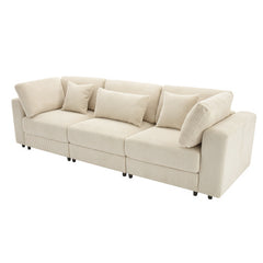 Bellemave® 105" 3 Seater Sofa with Removable Back Cushions and 5 Pillows