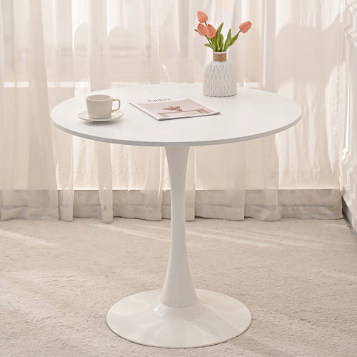 Bellemave® 31.5" Round Dining Table with Metal Base Pedestal Table