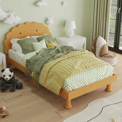 Bellemave® Twin Size Kids Cookie-Shaped Platform Bed