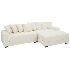 Bellemave® Oversized Two-Piece L Shaped Corduroy Sofa with Armrests and 8 Throw Pillows