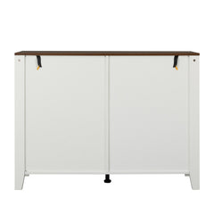 Bellemave® Drawer Dresser Cabinet with Slide the Barn Door, Four Drawers and Metal Handle