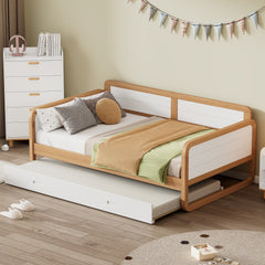 Bellemave® Twin Size Solid Wood Daybed with Trundle Bed