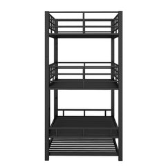 Bellemave® Twin Size Metal Triple Bunk Bed with Trundle Bed