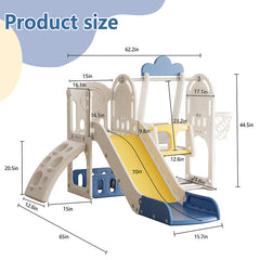 Bellemave® 5 in 1 Toddler Playset with Slide, Climbing and Strong swing