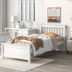 Bellemave® Platform Bed with a Nightstand,with Headboard and Footboard