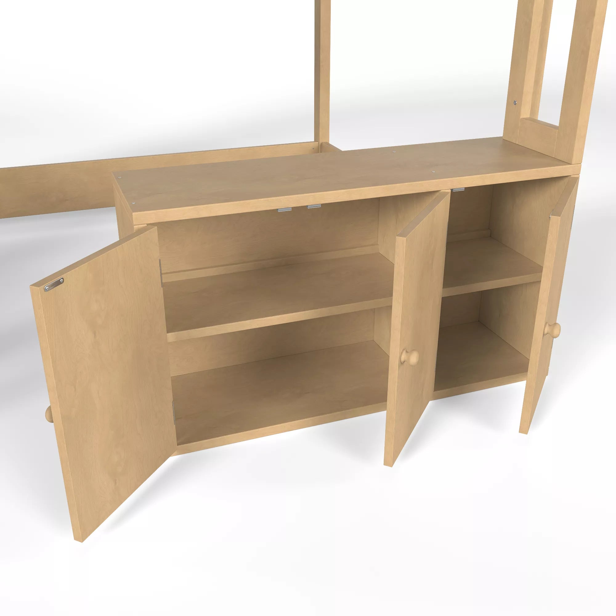 loft bed with built in storage cabinet and drawers