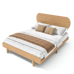 Bellemave® Bamboo Bed Frame with Headboard,Bamboo Platform Bed Frame with Rounded Headboard and Wood Slats,Easy Assembly Bellemave®