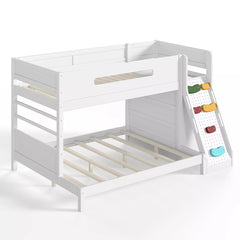 Bellemave® Solid Wood Bunk Bed with Built-in Wardrobe, Storage & Kids Climbing Wall, Full Safety Guardrails, Reinforced Wood Slats, Multiple Sizes Available Bellemave®