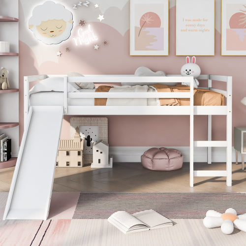 Bellemave® Twin Size Loft Bed with Slide