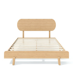 Bellemave® Bamboo Bed Frame with Headboard,Bamboo Platform Bed Frame with Rounded Headboard and Wood Slats,Easy Assembly Bellemave®