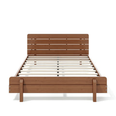 Bellemave® Bamboo Platform Bed with Modern Headboard, Bamboo Bed Frame Construction, Reinforced Support Slats Design No Box Spring Required,Brown