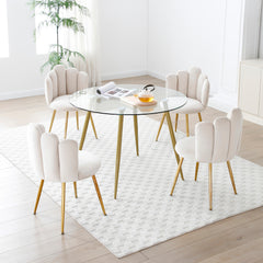 Bellemave® Modern Velvet Dining Chairs Set of 2, with Golden Metal Legs