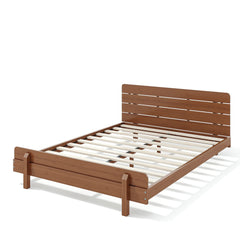 Bellemave® Bamboo Platform Bed with Modern Headboard, Bamboo Bed Frame Construction, Reinforced Support Slats Design No Box Spring Required,Brown