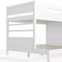 Bellemave® Solid Wood Bunk Bed with Built-in Wardrobe, Storage & Kids Climbing Wall, Full Safety Guardrails, Reinforced Wood Slats, Multiple Sizes Available Bellemave®