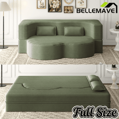 Bellemave® Folding Foam Sofa Bed,15" Full Size Floor Couch,Convertible Sleeper Futon Loveseat Couch for Living Room, Guest Use, Office, Apartmen Bellemave®