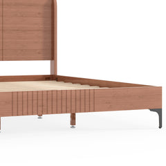 Bellemave® Solid Bamboo Platform Bed, Mid-Century Modern Bed Frame with Headboard, Round Corner Design Bellemave®