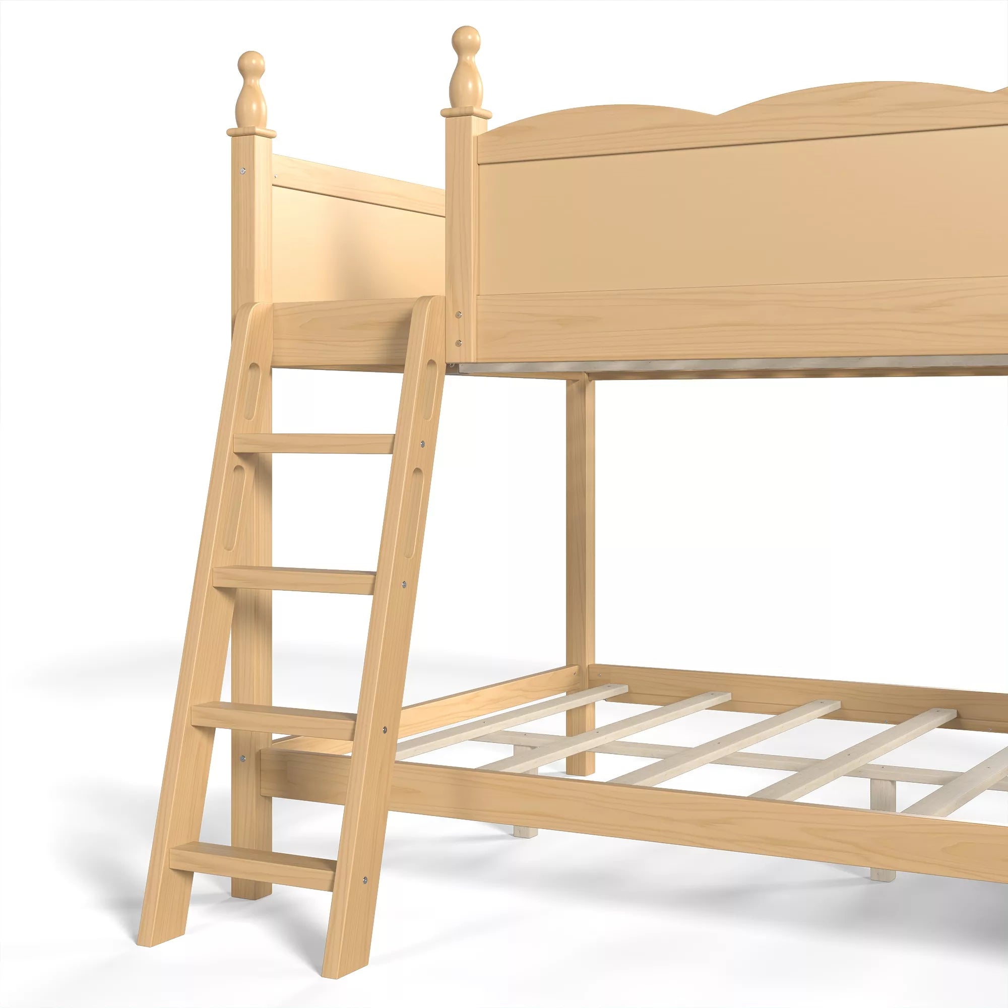 Bellemave® Full over Full Bunk Bed with Storage Shelves,Solid Wood Bed with Slide & Ladders, Low Profile Design Bellemave®