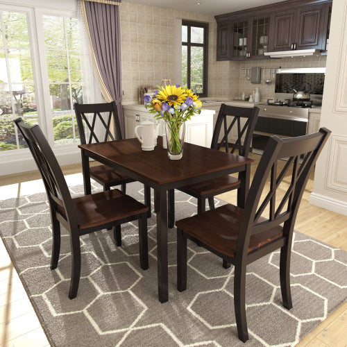 Bellemave 45.6" 5-Piece Dining Table Set Home Kitchen Table and Chairs Wood Dining Set