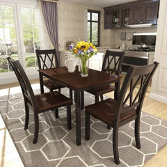 Bellemave 45.6" 5-Piece Dining Table Set Home Kitchen Table and Chairs Wood Dining Set Bellemave