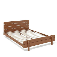 Bellemave® Bamboo Platform Bed with Modern Headboard, Bamboo Bed Frame Construction, Reinforced Support Slats Design No Box Spring Required,Brown