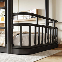 metal bunk bed with full length safety guardrails