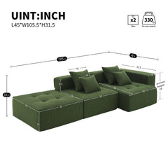 Bellemave® 105.5'' L-Shaped Modular Sectional Sofa with 4 Pillows