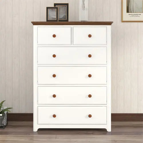 Bellemave Rustic Wooden Chest with 6 Drawers Bellemave