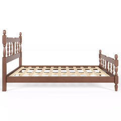 Bamboo platform bed with support slats and open frame design
