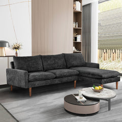 Bellemave® 86" Cashmere L Shape Convertible Sectional Sofa