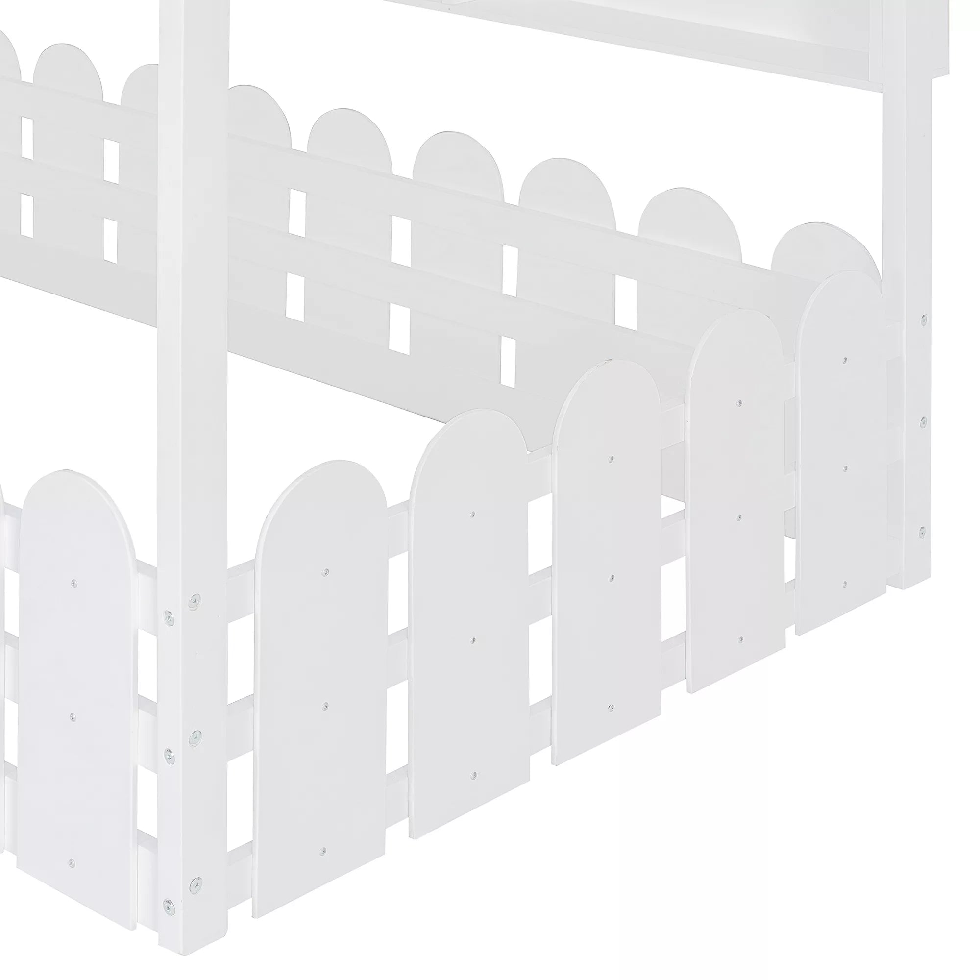 Bellemave® Montessori House Floor Bed for Kids with Fence Railings, Tent & Lights, Wooden Kids Floor Bed Frame with 3 Storage Shelves, Low Profile Bed for Boys & Girls (Slats Not Included) Bellemave®
