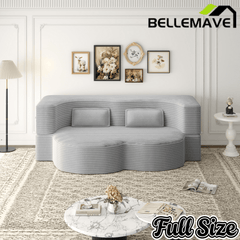 Bellemave® Folding Foam Sofa Bed,15" Full Size Floor Couch,Convertible Sleeper Futon Loveseat Couch for Living Room, Guest Use, Office, Apartmen Bellemave®