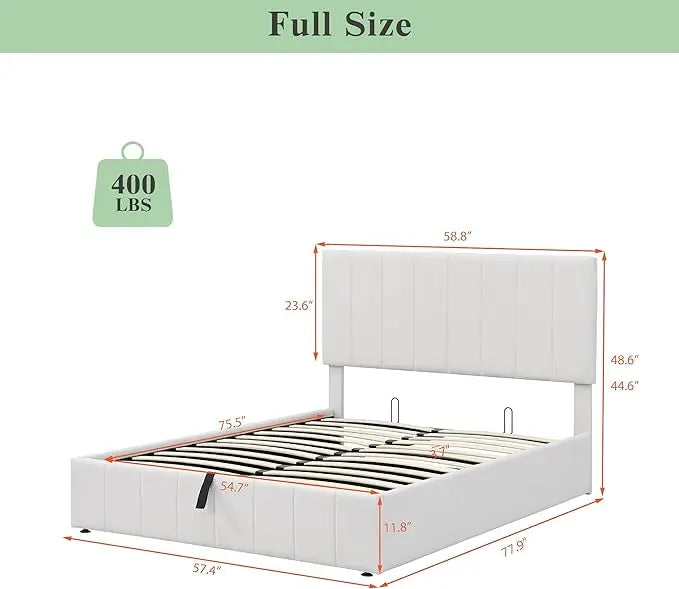 Bellemave® Upholstered Platform Bed with A Hydraulic Storage System Bellemave®