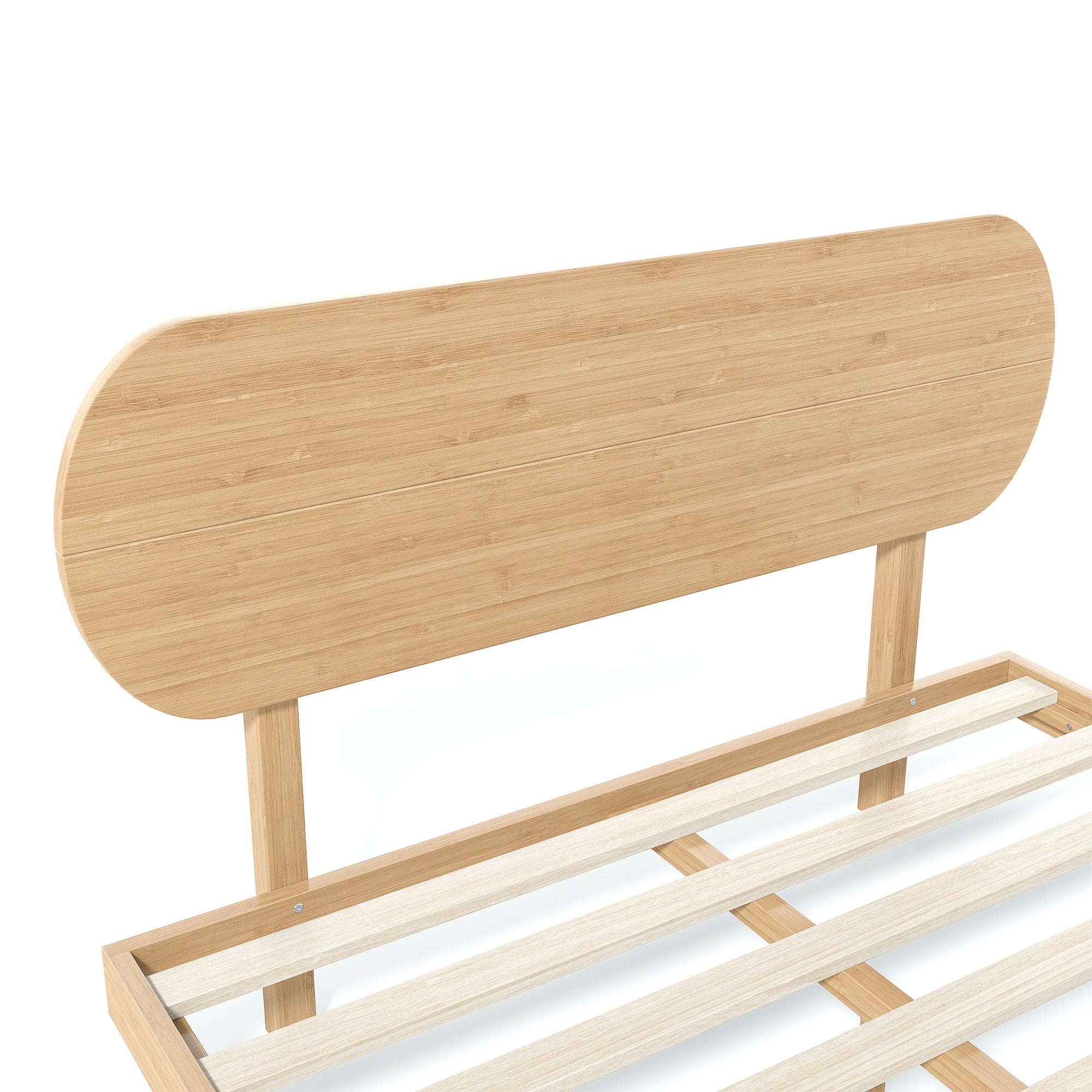 Bellemave® Bamboo Bed Frame with Headboard,Bamboo Platform Bed Frame with Rounded Headboard and Wood Slats,Easy Assembly Bellemave®