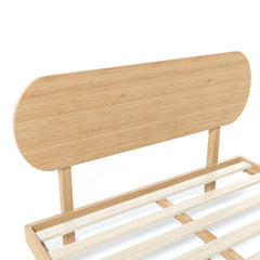 Bellemave® Bamboo Bed Frame with Headboard,Bamboo Platform Bed Frame with Rounded Headboard and Wood Slats,Easy Assembly Bellemave®