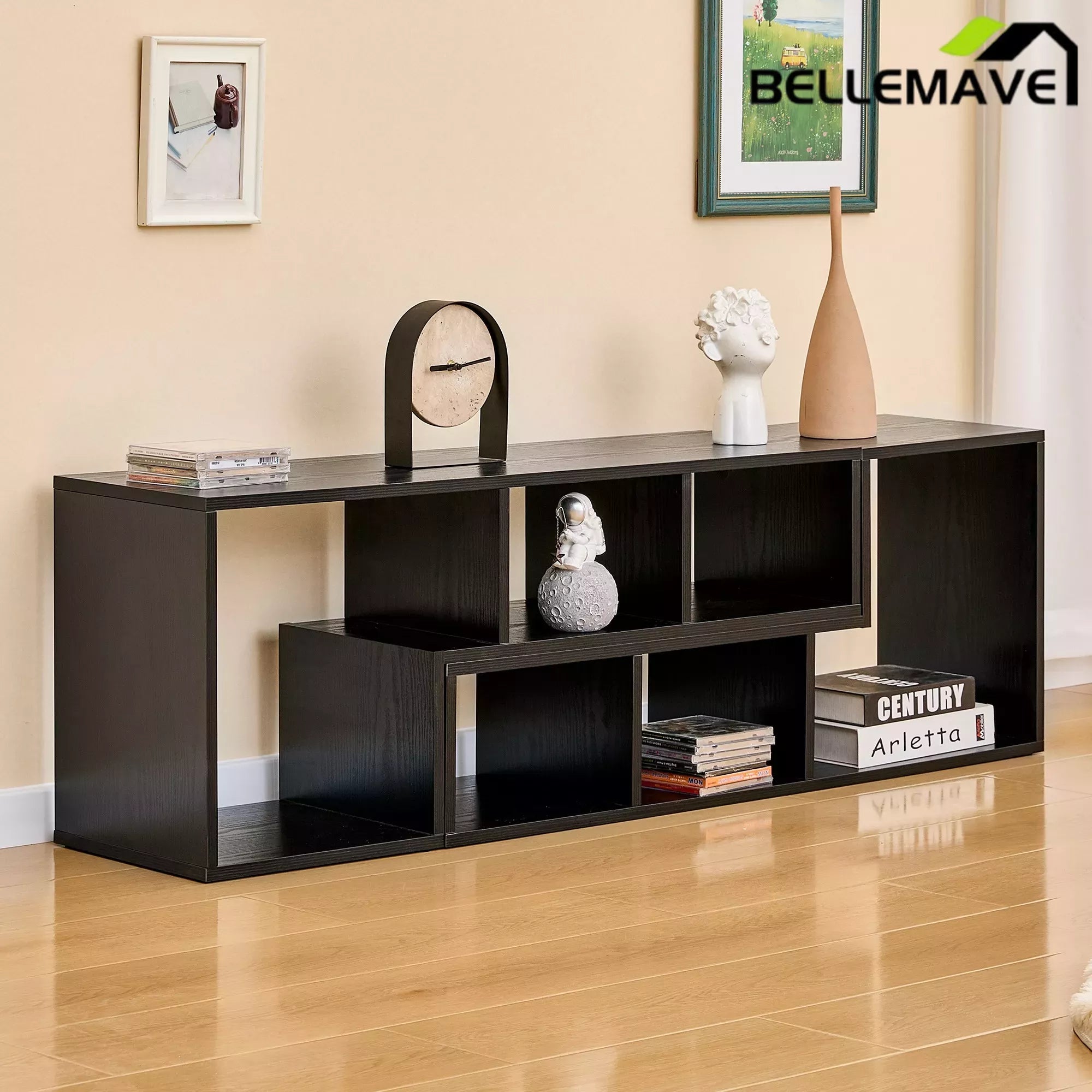 Bellemave® 2 Pieces Cube TV Stand,Free Combination Gaming Entertainment Center Media Stand,Open Storage Bookcase Shelf for Living Room,2 Shelf Bookcase L-Shaped TV Console Stand Bellemave®
