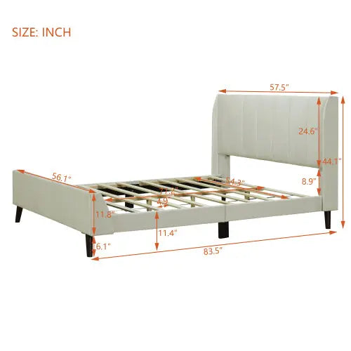 Bellemave® Velvet Upholstered Platform Bed Bellemave®