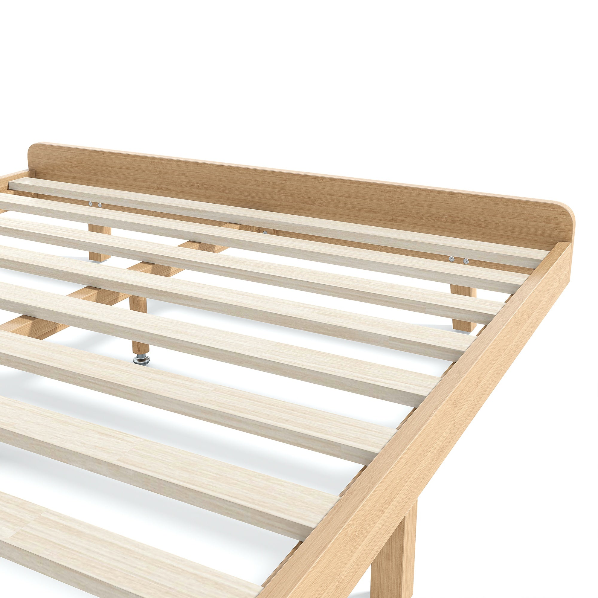 Bellemave® Bamboo Bed Frame with Headboard,Bamboo Platform Bed Frame with Rounded Headboard and Wood Slats,Easy Assembly Bellemave®