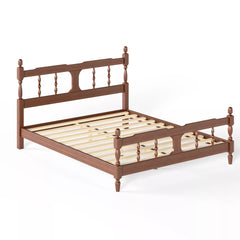 Bamboo platform bed frame with support slat foundation