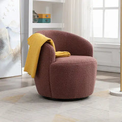 Bellemave 25.6" Teddy Fabric Swivel Accent Armchair Bellemave