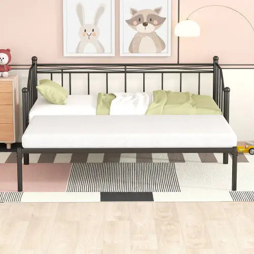 Bellemave® Twin Size Metal Daybed with Trundle