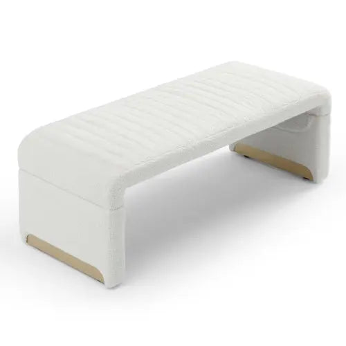 Bellemave® Modern Upholstered Sherpa Fabric Ottoman Bench Bellemave®