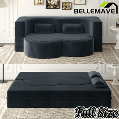 Bellemave® Folding Foam Sofa Bed,15" Full Size Floor Couch,Convertible Sleeper Futon Loveseat Couch for Living Room, Guest Use, Office, Apartmen Bellemave®