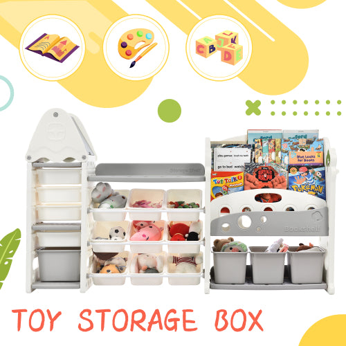 Bellemave Nursery Organizer Kids Furniture Set Toy Storage Cabinet Unit with HDPE Shelf and Bins